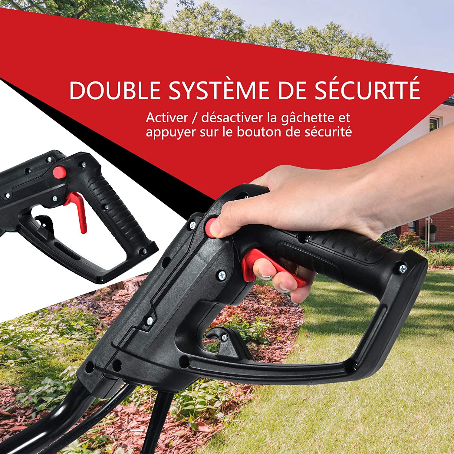 Costway Motobineuse Motoculteur Électrique 1200w Profondeur Travail 22cm Largeur 35cm