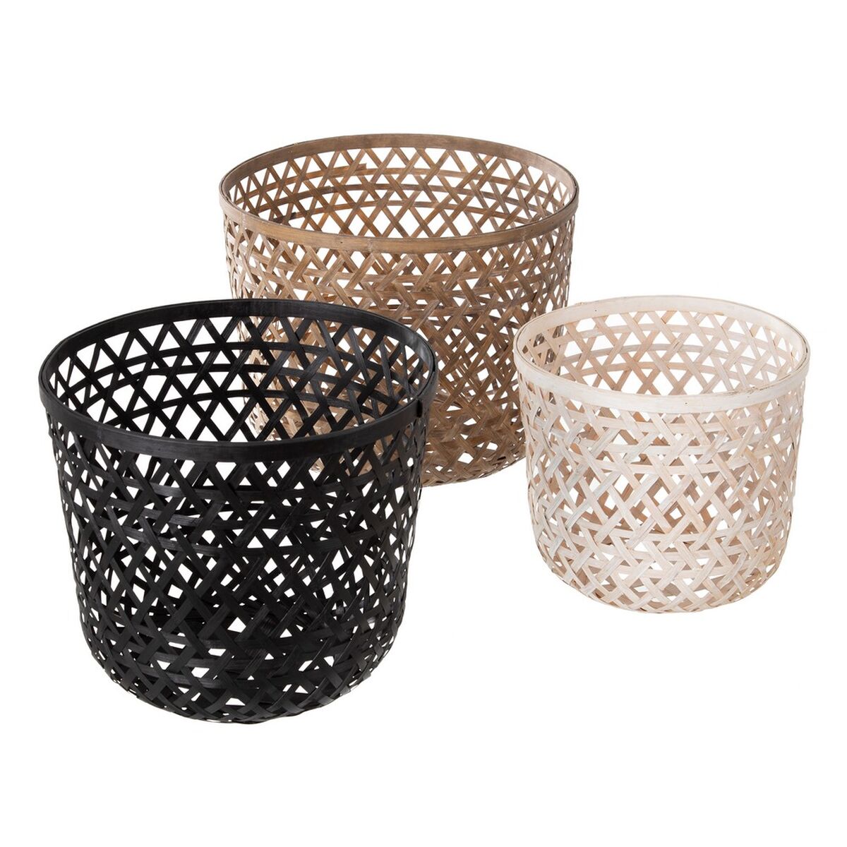 Cache-pot DKD Home Decor 55 x 42 x 79 cm Noir Marron Fer Bambou Tropical