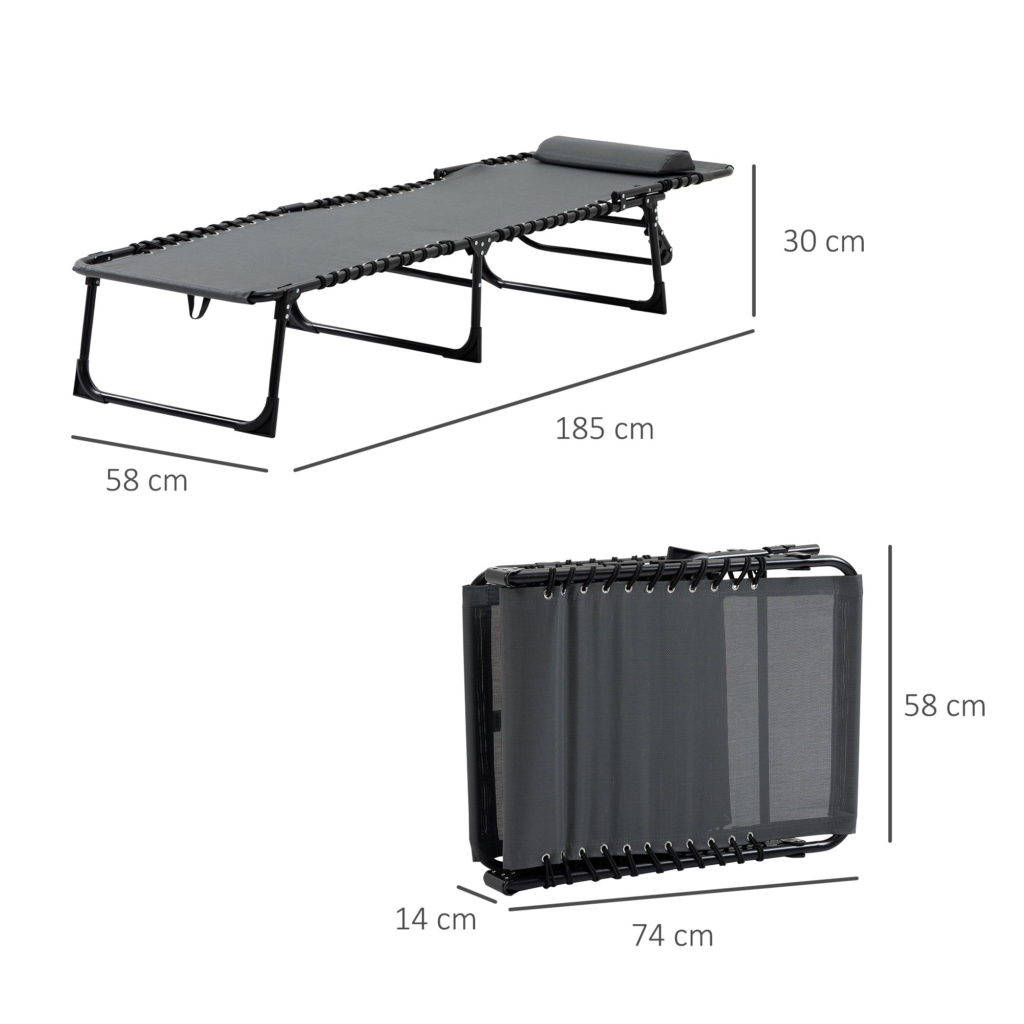 SONGMICS Chaise de Plage Portable avec Appui-tête, Siège d’extérieur