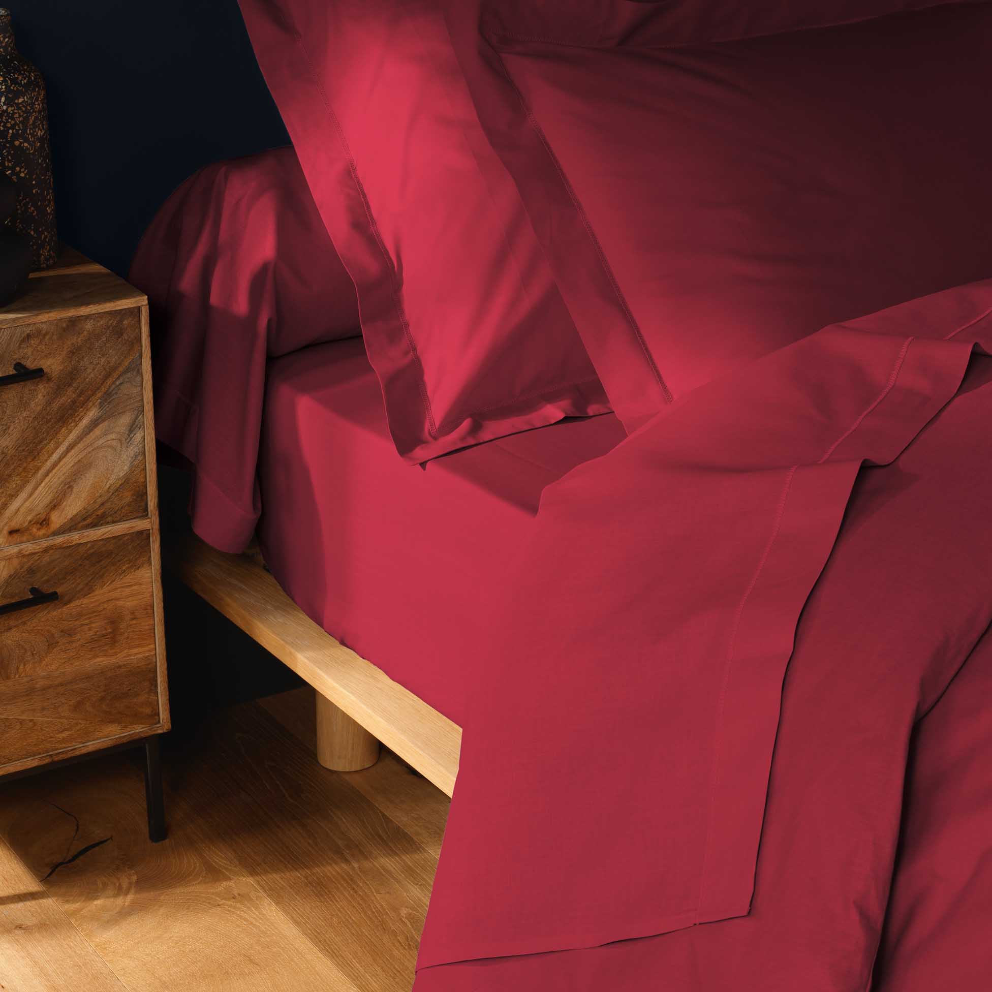 Taie De Traversin 85 X 185 Cm Couleur Emotion Rouge Marsala