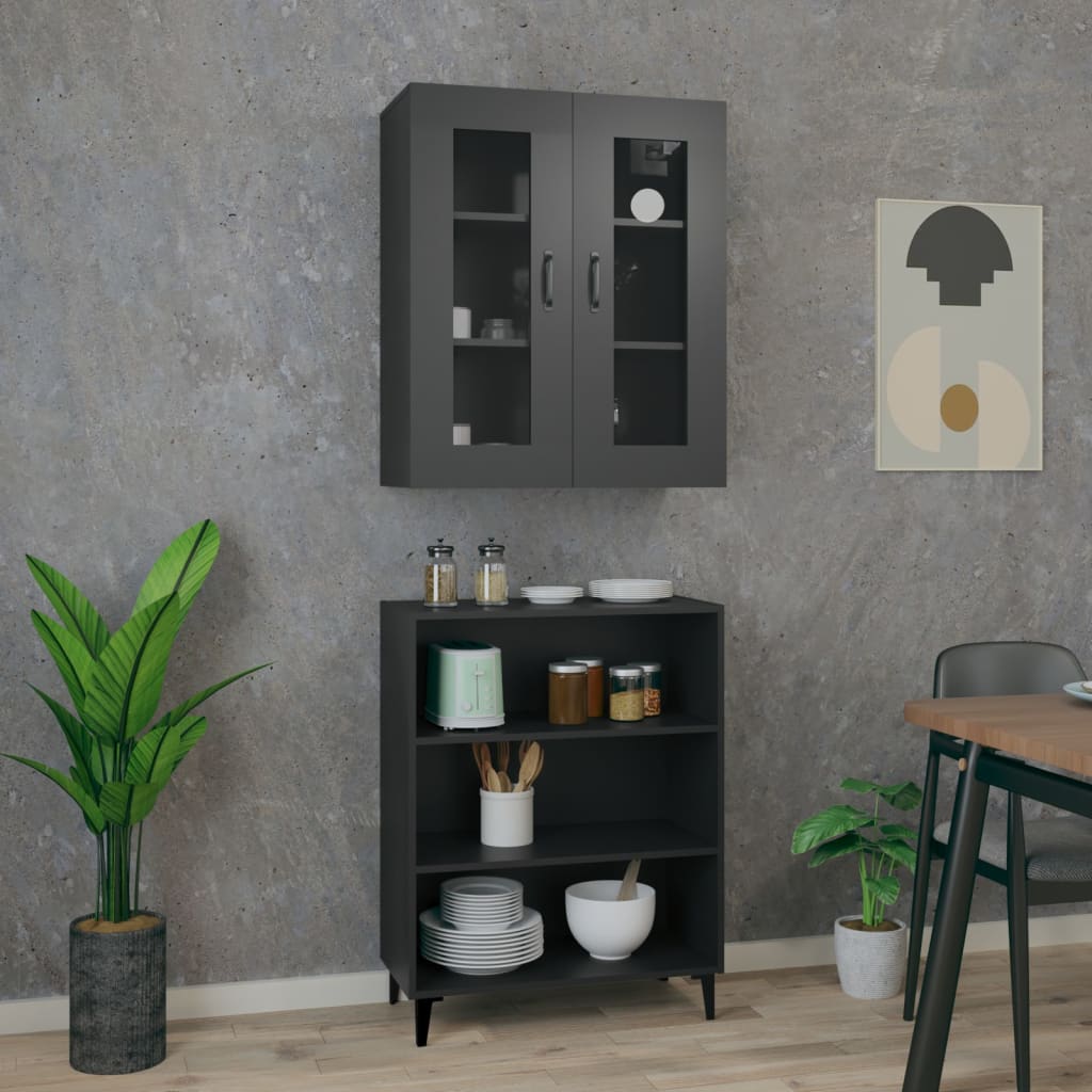 NEUF - vidaXL Buffet Noir 69,5x34x90 cm Bois d'ingénierie (monté)