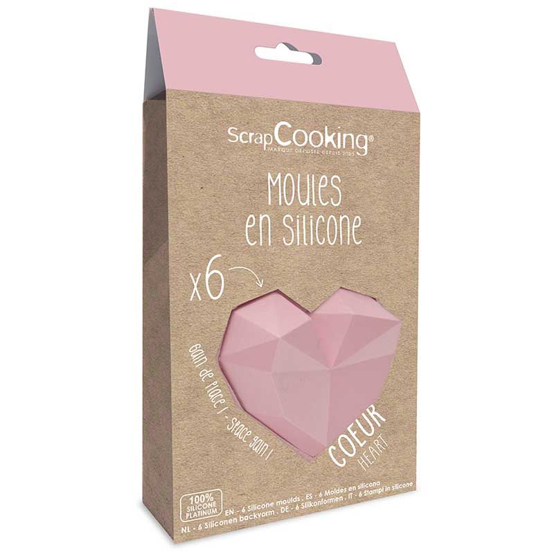 6 Moules En Silicone - Diamant Coeur