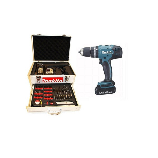 Perceuse Visseuse À Percussion Diam13mm 18v 1.5ah + Accessoires Dhp453syex Makita