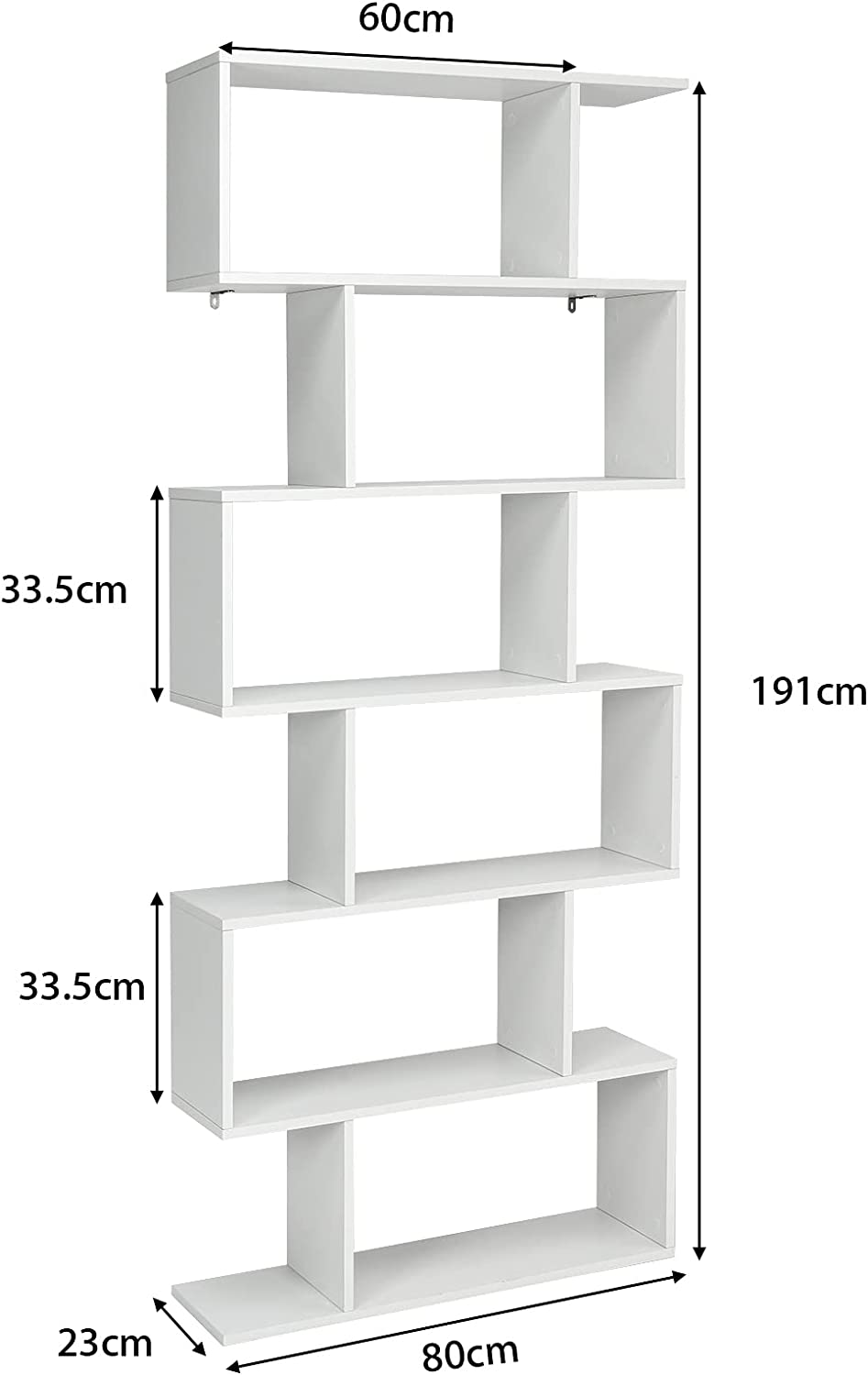 Bibliothèque/étagère De Rangement À 6 Niveaux-80x23x191 Cm