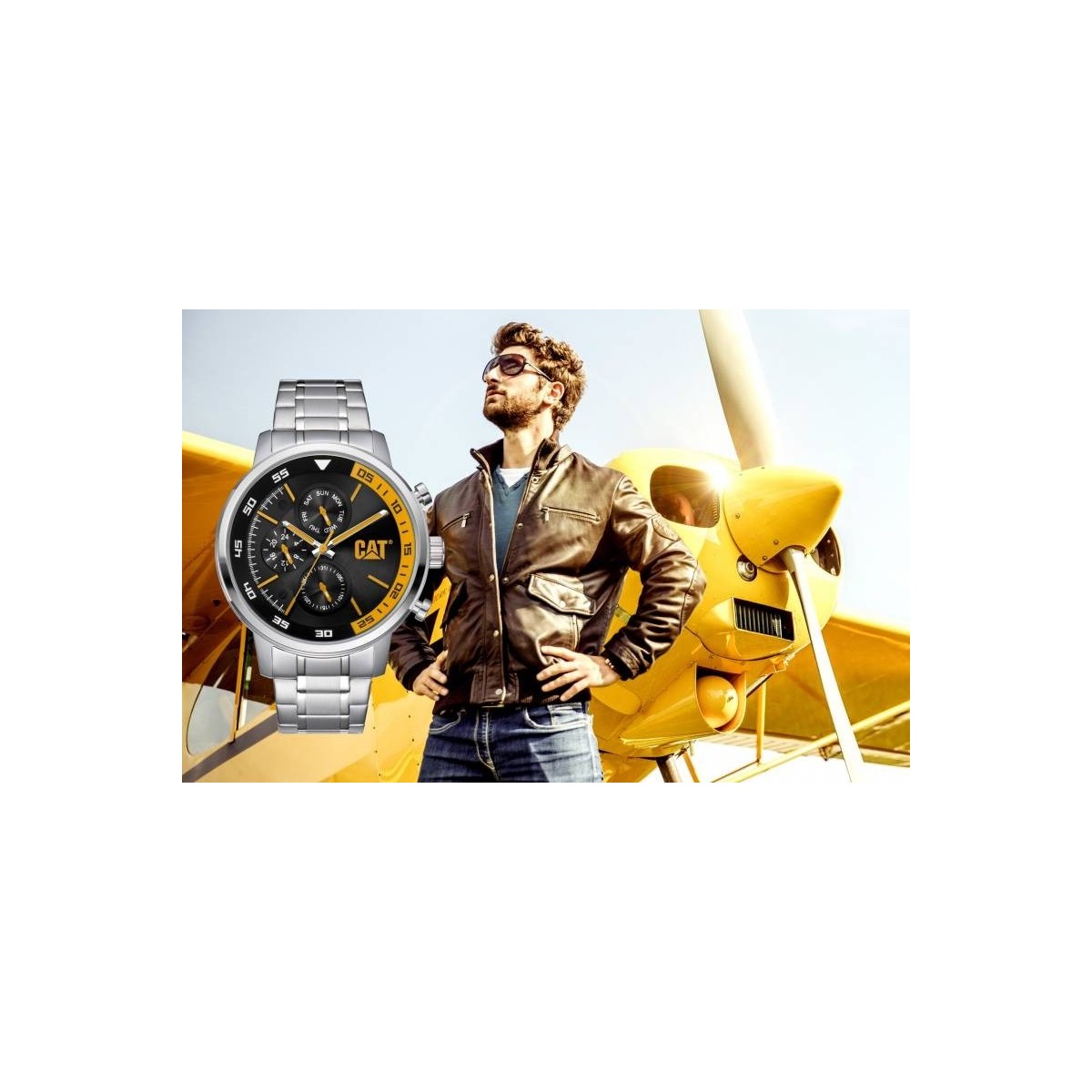 Montre Watch Ø 46 Mm Caterpillar Bracelet Acier Inoxydable