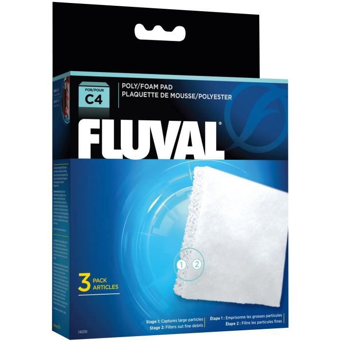 Fluval Plaquette Mousse/polyester C4,3unité - Pour Poisson