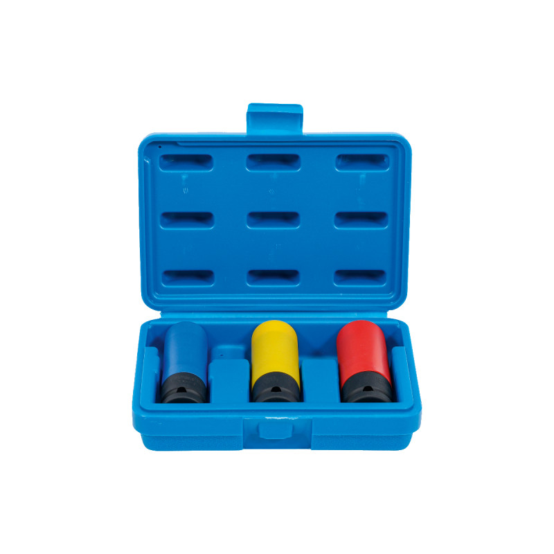 Jeu De 4 Douilles à Choc Longues BGS Technic – 17, 19, 21, 22 Mm, Protection Jante