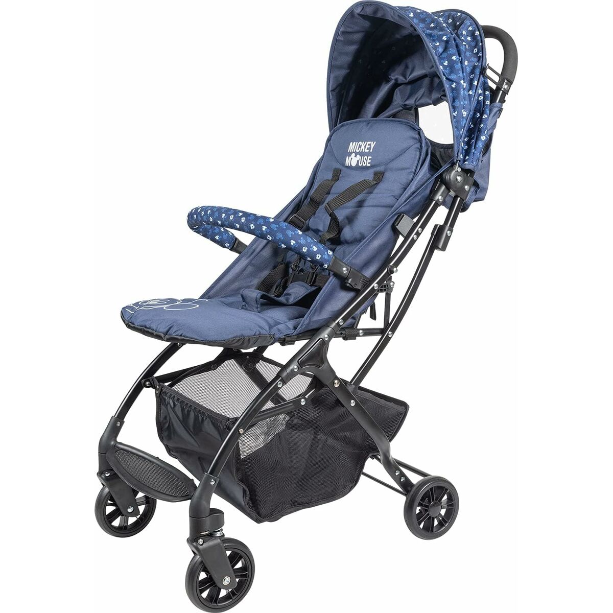 Poussette Pour Bébé Mickey Mouse Cz10395 Bleu Pliable