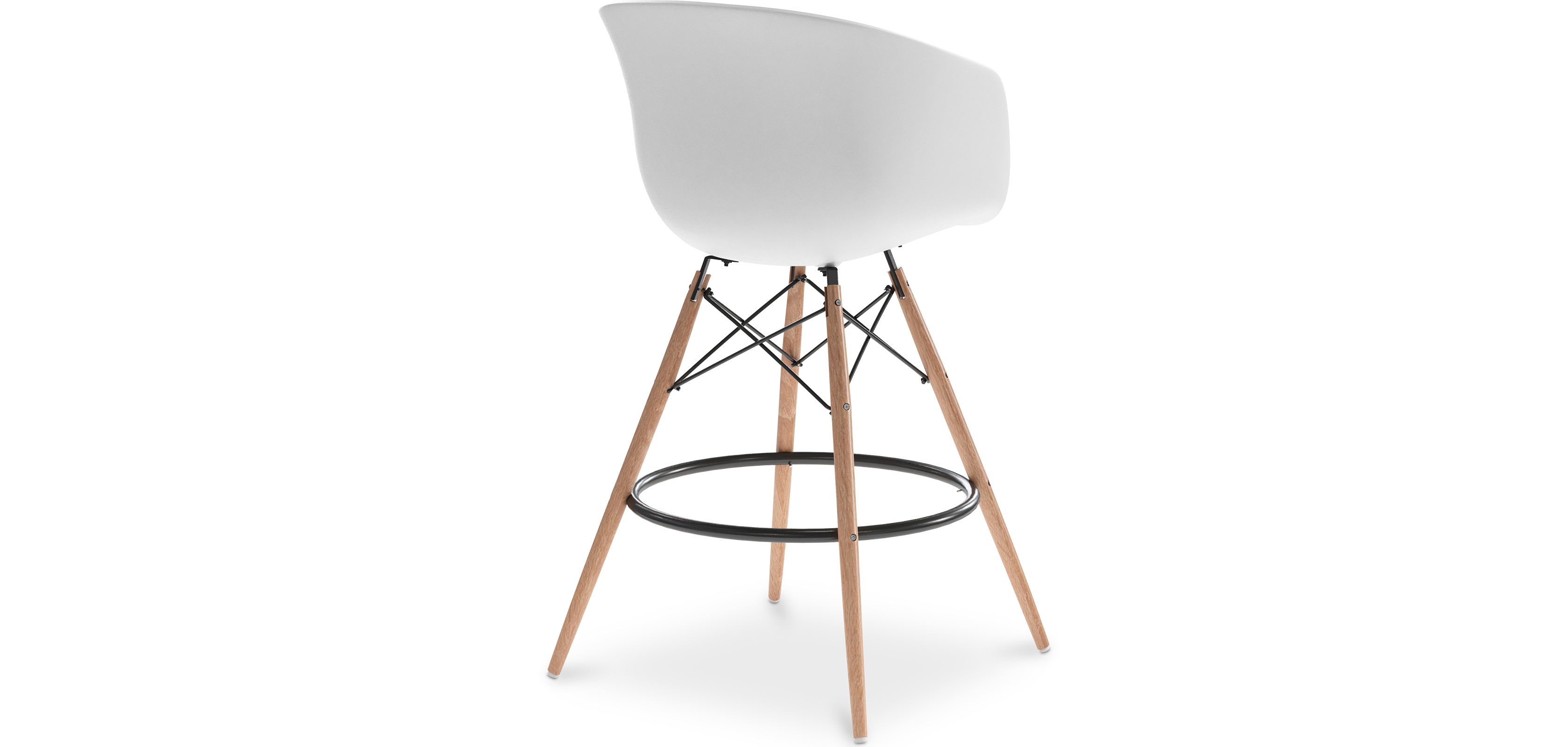 Chaise De Bar Design Scandinave En Polypropylène Et Pieds En Bois