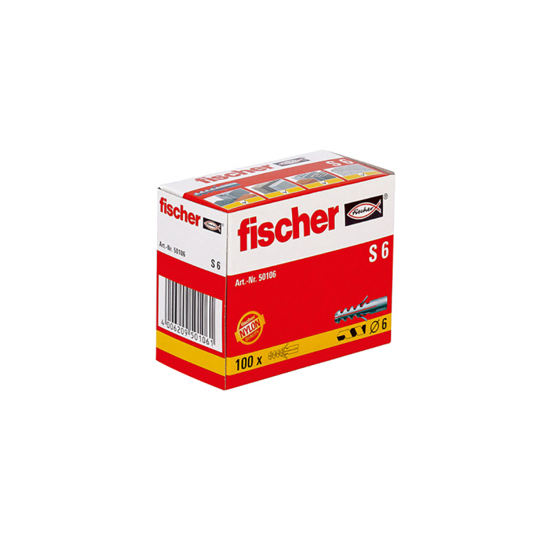 Cheville À Expansion S6 Fischer - Boîte De 100 Pcs - 96118