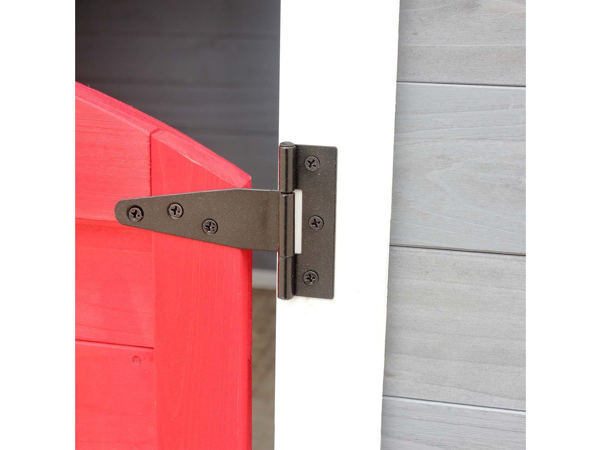 Maisonnette "dora" - 170.5 X 138 X 132 Cm - Gris/rouge