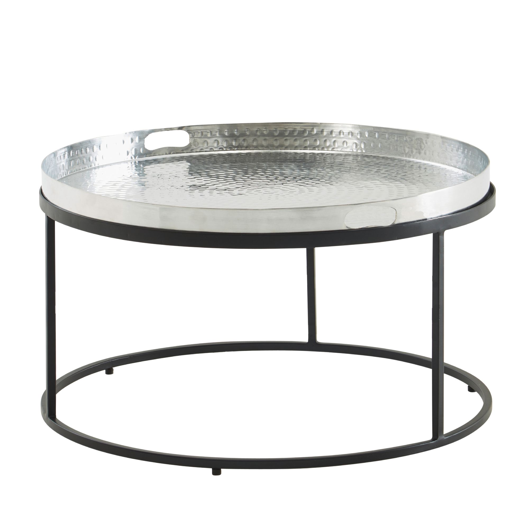 Wohnling Table Basse Ronde Métal 62x62x36cm Petite Table De Salon Moderne Argent