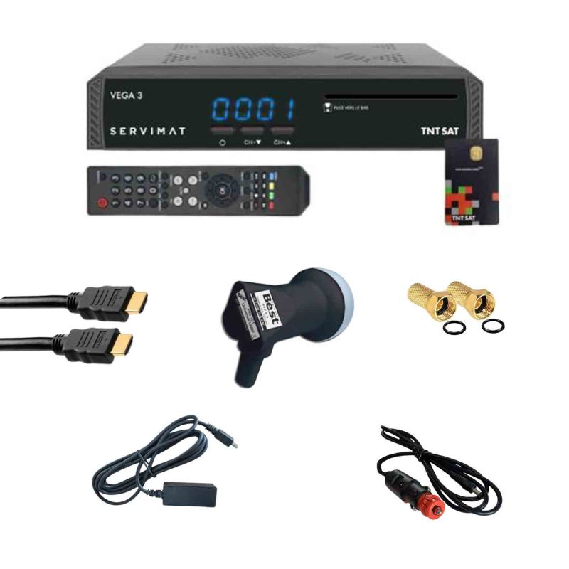 Décodeur TNT par satellite Servimat Pack récepteur tv satellite full hd