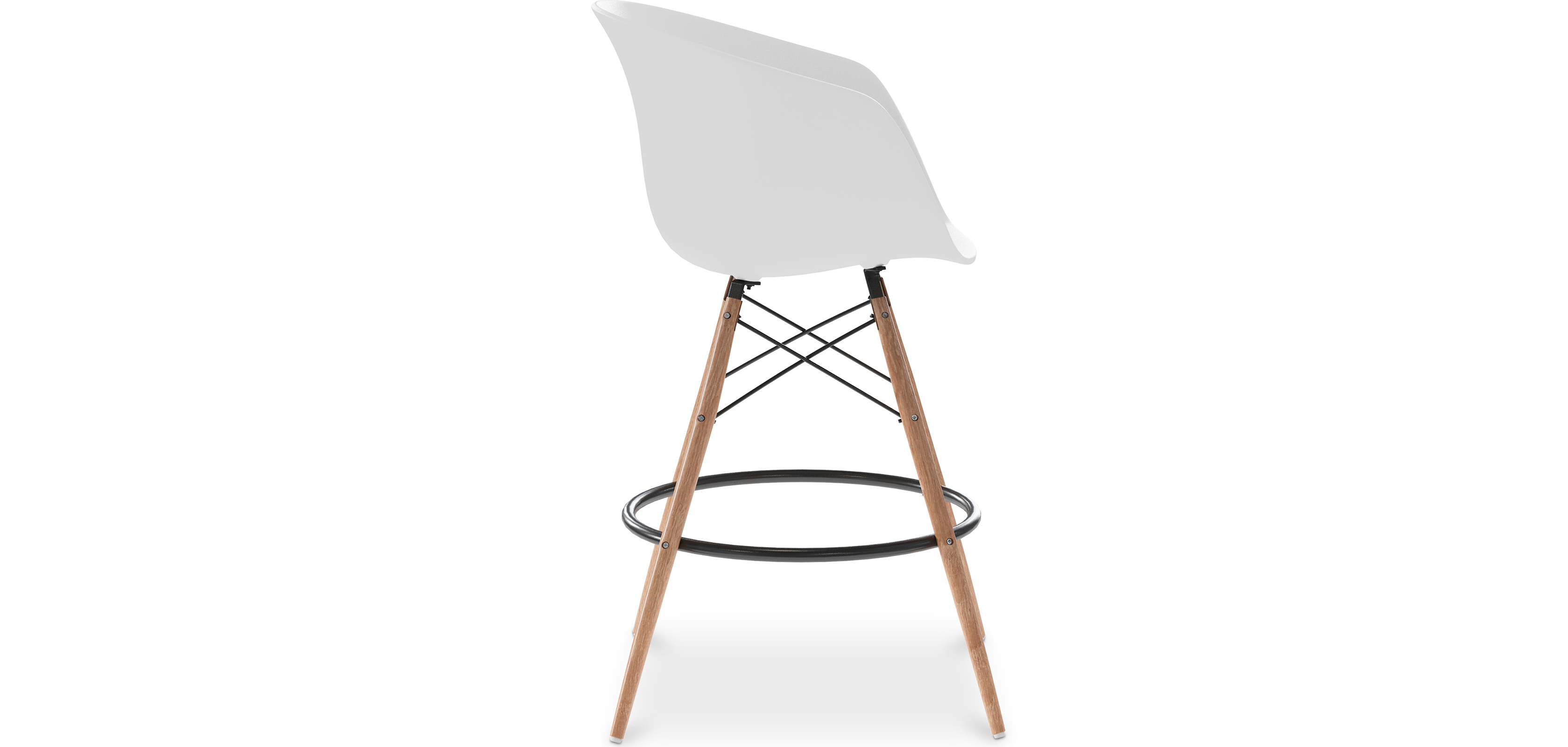 Chaise De Bar Design Scandinave En Polypropylène Et Pieds En Bois