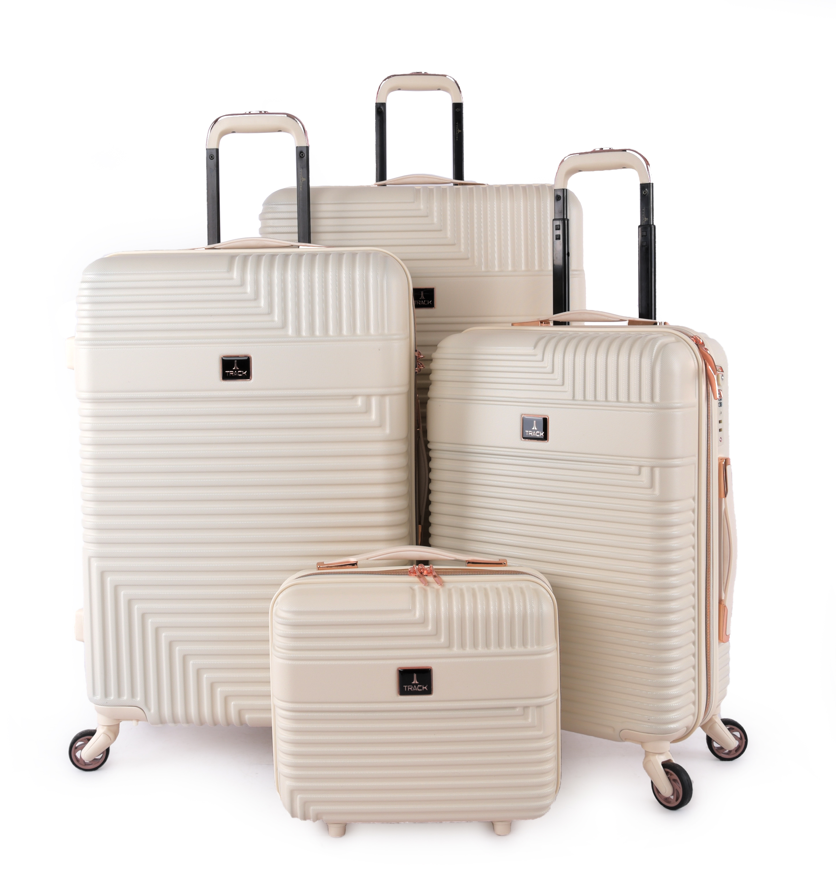 Track Luggage Set (14"/20"/24"/28"),4 Pieces,White