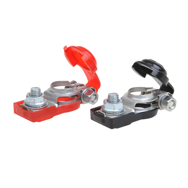 Set De Cosses De Connexion De Batterie (+) Et (-) Avec Protection Plastique Rouge/noir