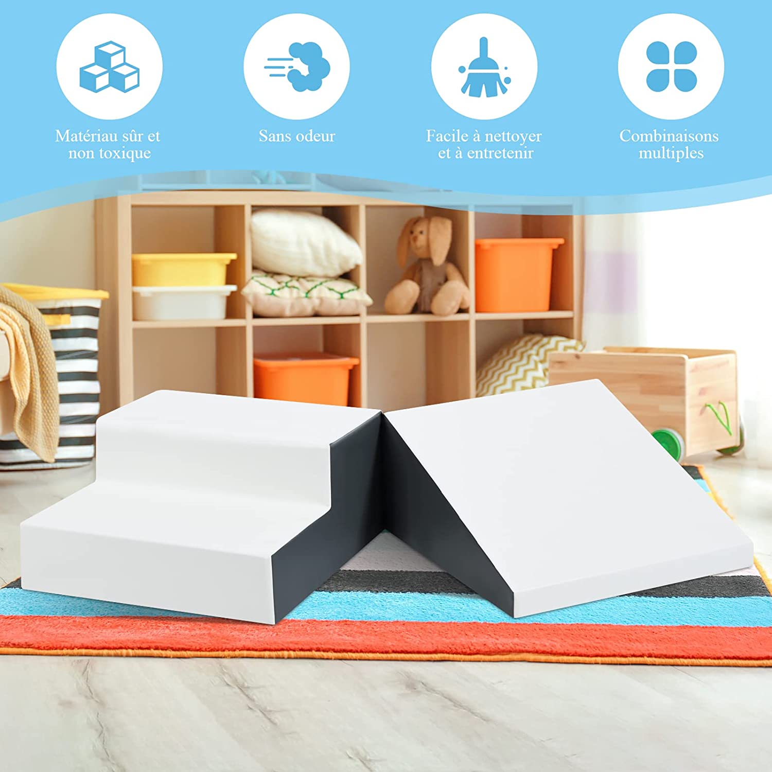 2 Pcs Blocs De Construction En Mousse Pour Tout-petits Antidé Modules