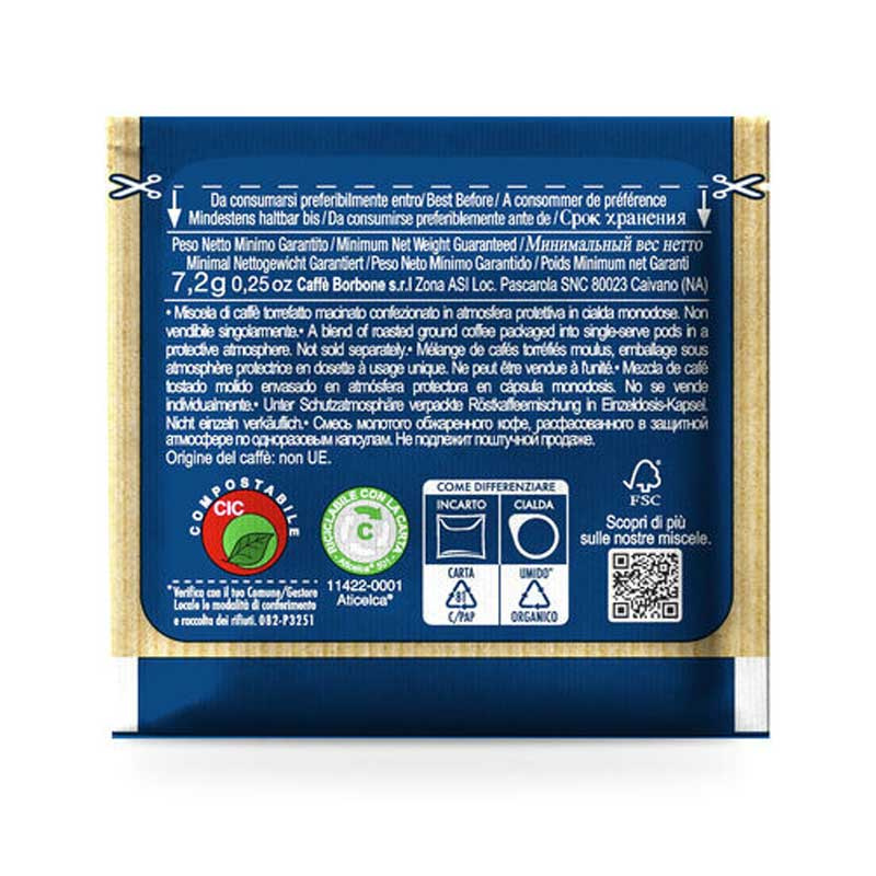 150 Dosettes Ese 44 Mm Café Borbone Mélange Bleu CAFFÈ BORBONE