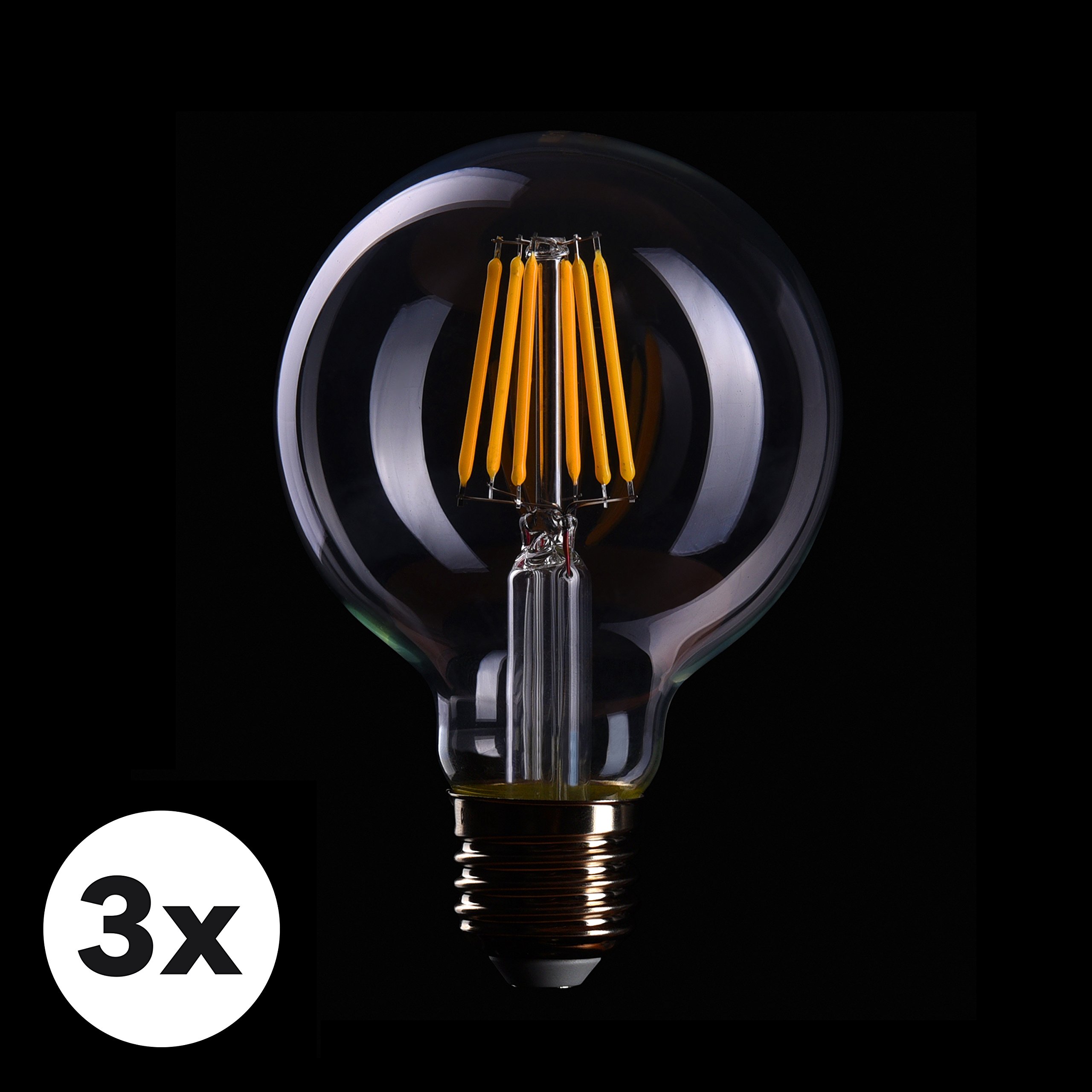 Crown Led 3x Ampoule Led E27 Edison Tube Douille E27 Ampoule Led