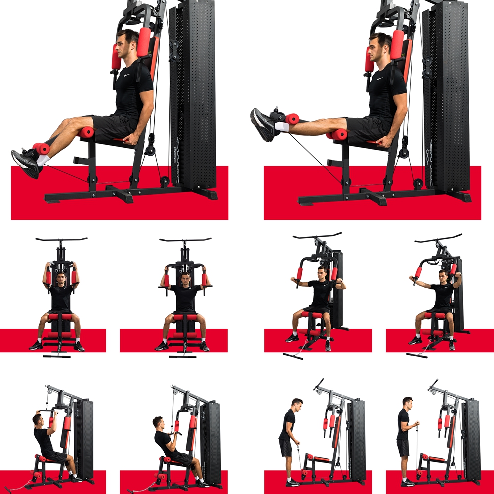 ZOOMYO Station De Musculation Basic 30 en 1,Poids Inclus,Pour Travailler Bras-Jambes