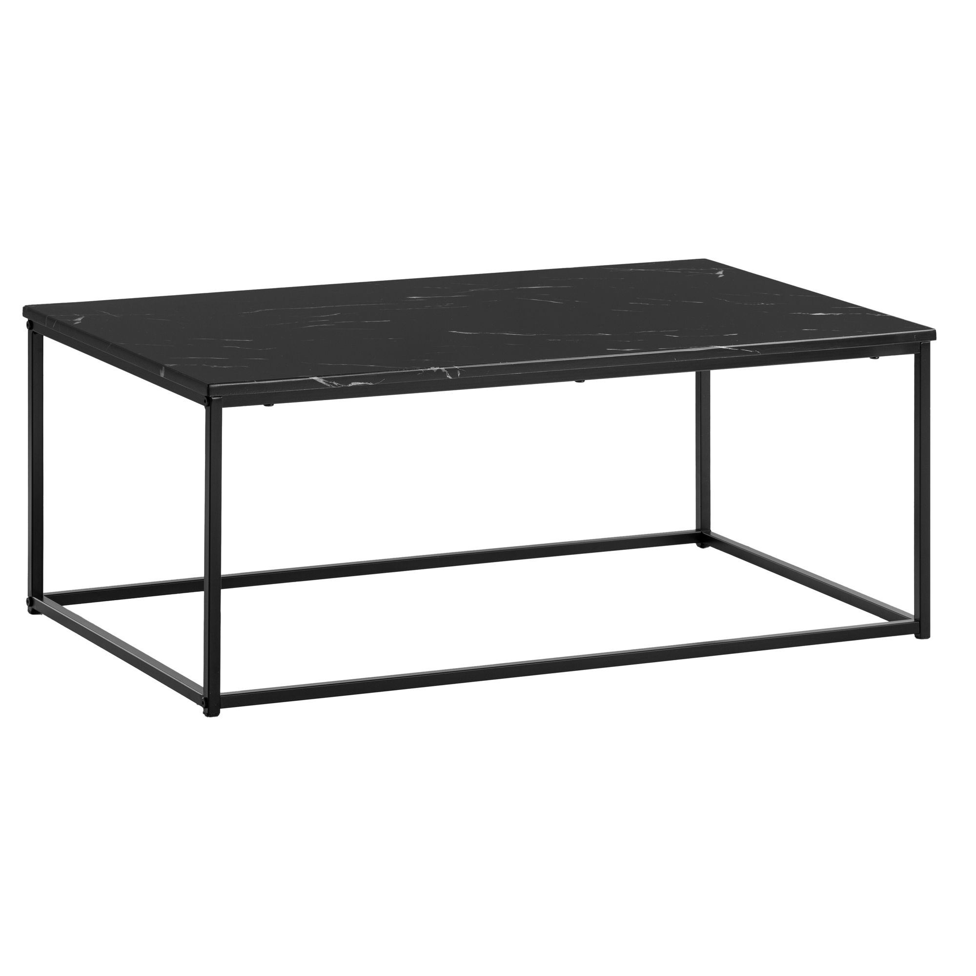 Wohnling Table Basse Aspect Marbre Noir 100x60 Cm Table De Salon Métal