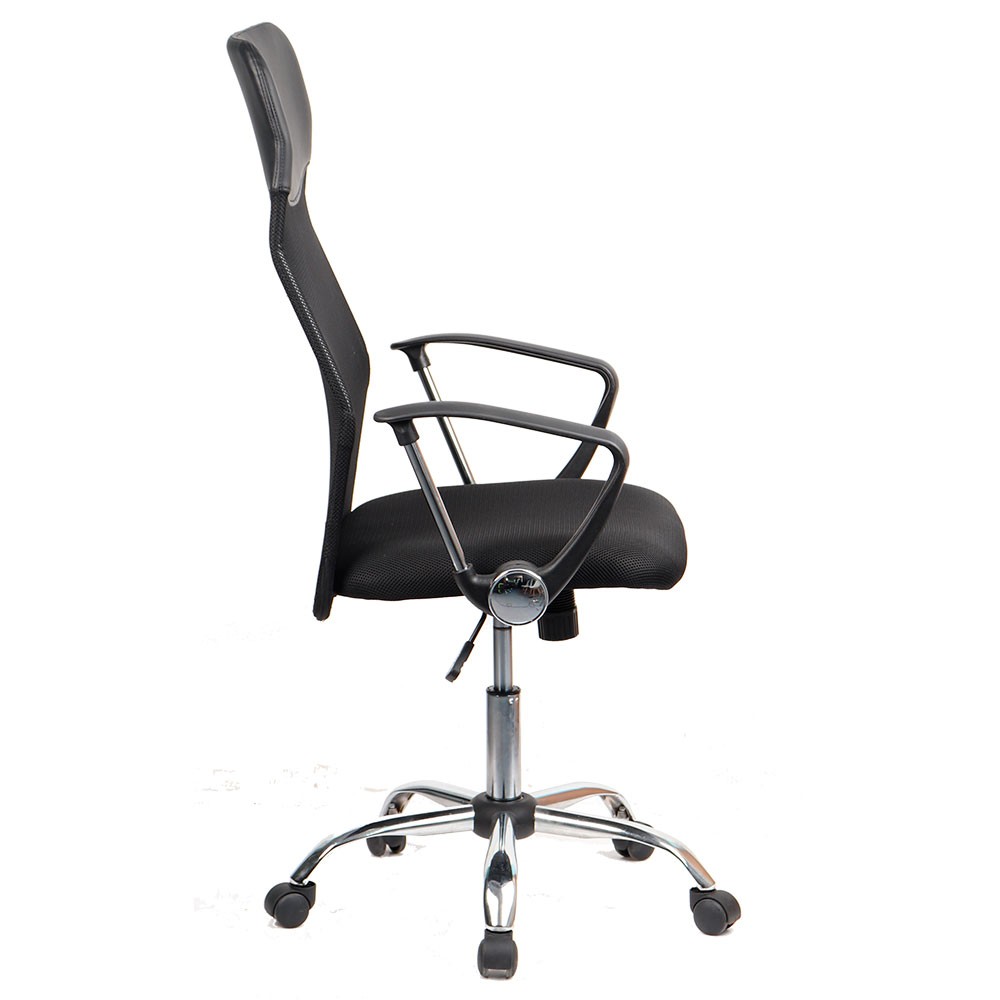 Momma Home - Fauteuil De Bureau Celta En Maille Et Simili-cuir Noir