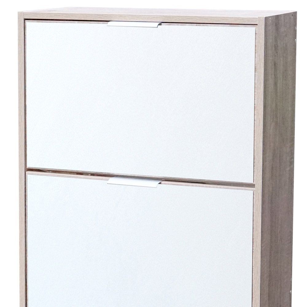 Urban Living PRATIK Range Chaussures 3 TIROIRS Bois avec Porte Miroir 60X24X116CM