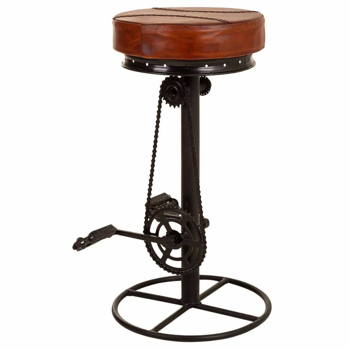 Tabouret Alexandra House Living Noir Brun Foncé Cuir Fer 41 X 80 X 41 Cm Pédales