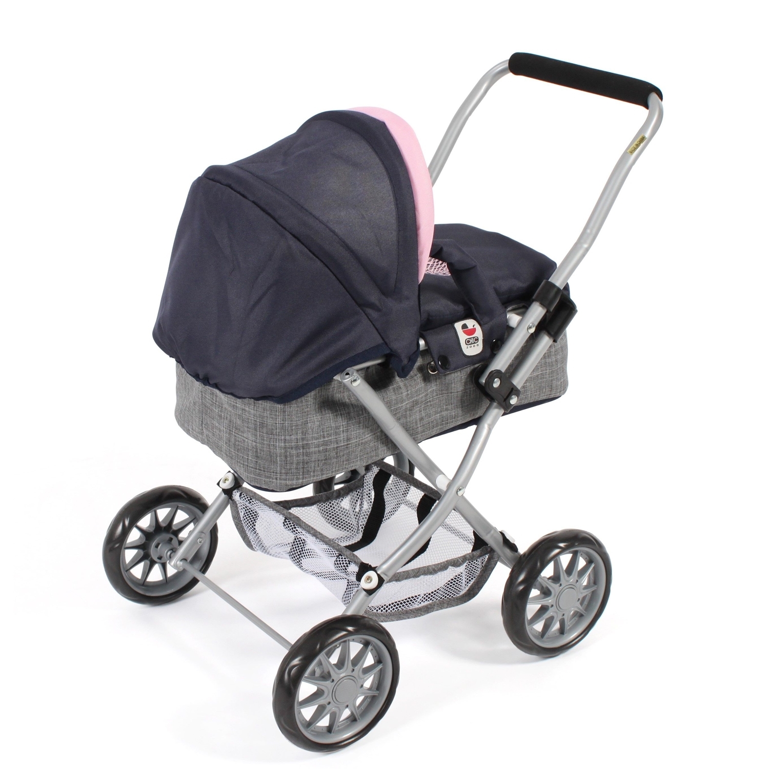 Poussette Pour Poupée Smarty Mélange Gris Bleu Marine