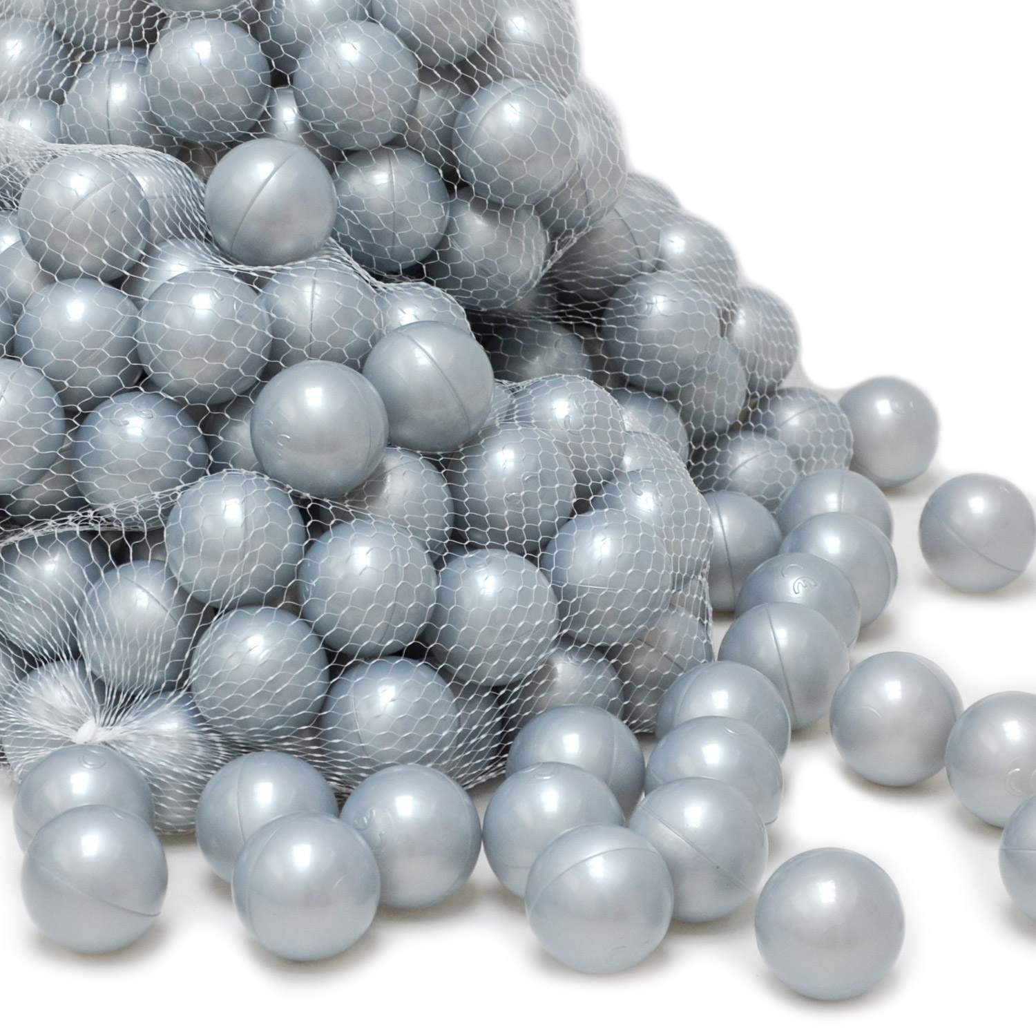 Littletom 50 Boules En Pe 5,5cm De Diamètre Pour Remplir Piscine Bébé Argenté