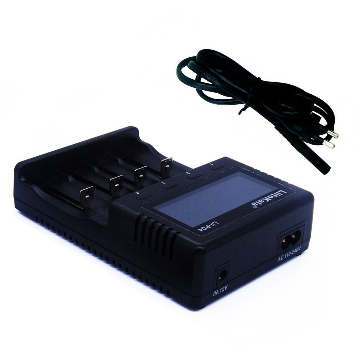 4 Slots Battery Charger with LCD Display