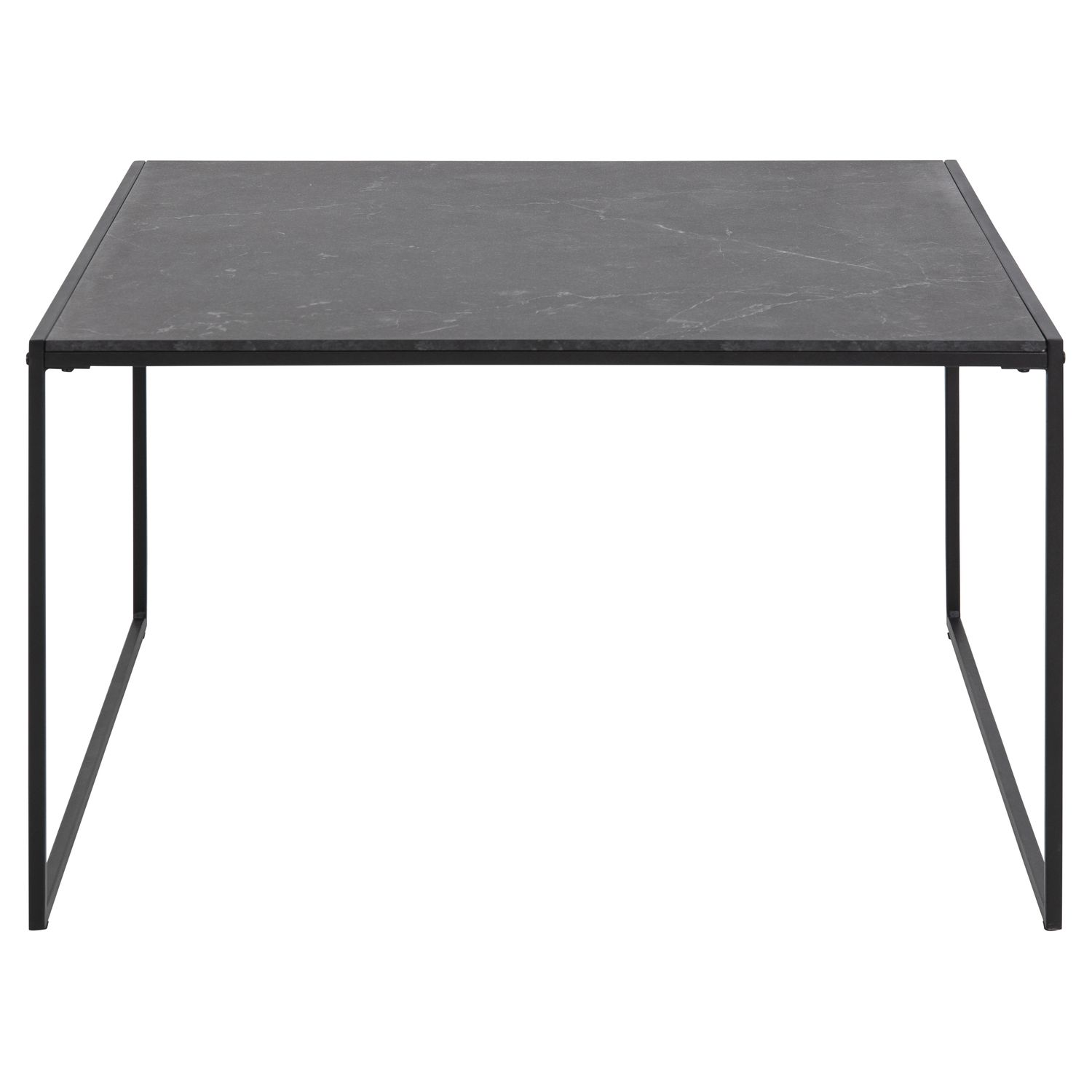 Table Basse Carré En Mélaminé Et Métal L 80 Cm X H 48 Cm Noir à