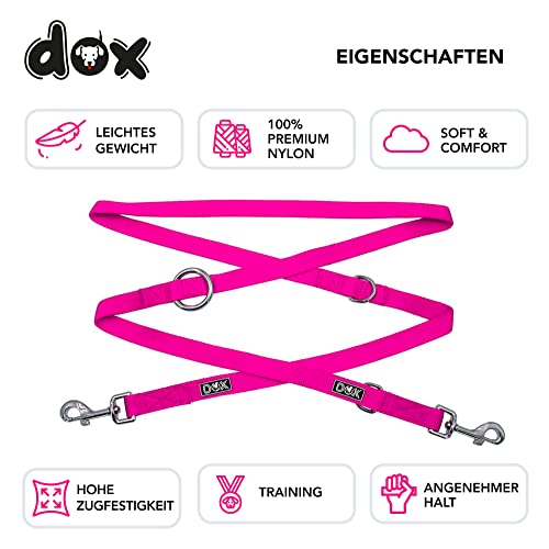 Ddoxx Laisse Chien En Nylon, Réglable Dans 3 Longueurs- Laisse Pour Chiens Grands Et Petits - Laisse Double Pour 2 Chien