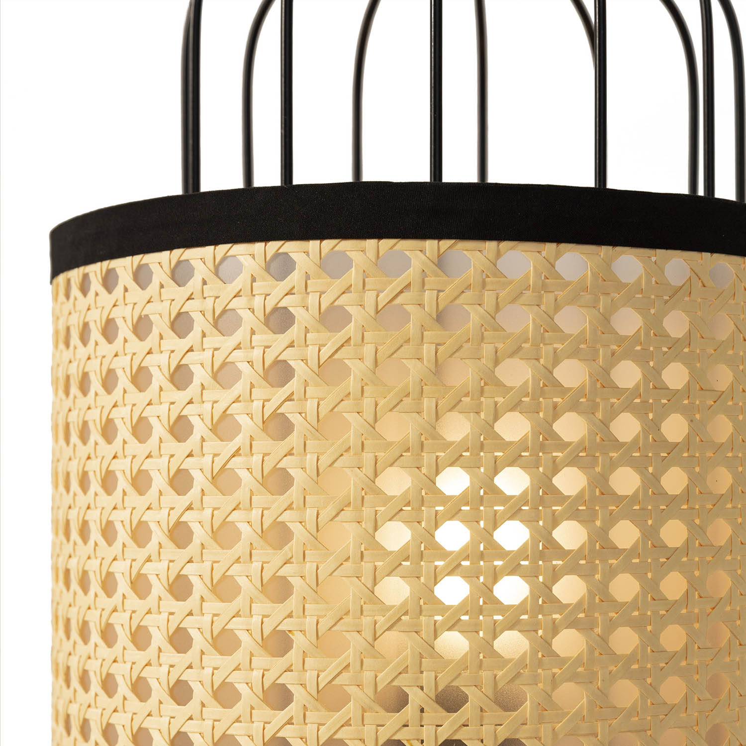 Lampe À Poser Nozomi En Rotin Synthétique, Diamètre 38 Cm