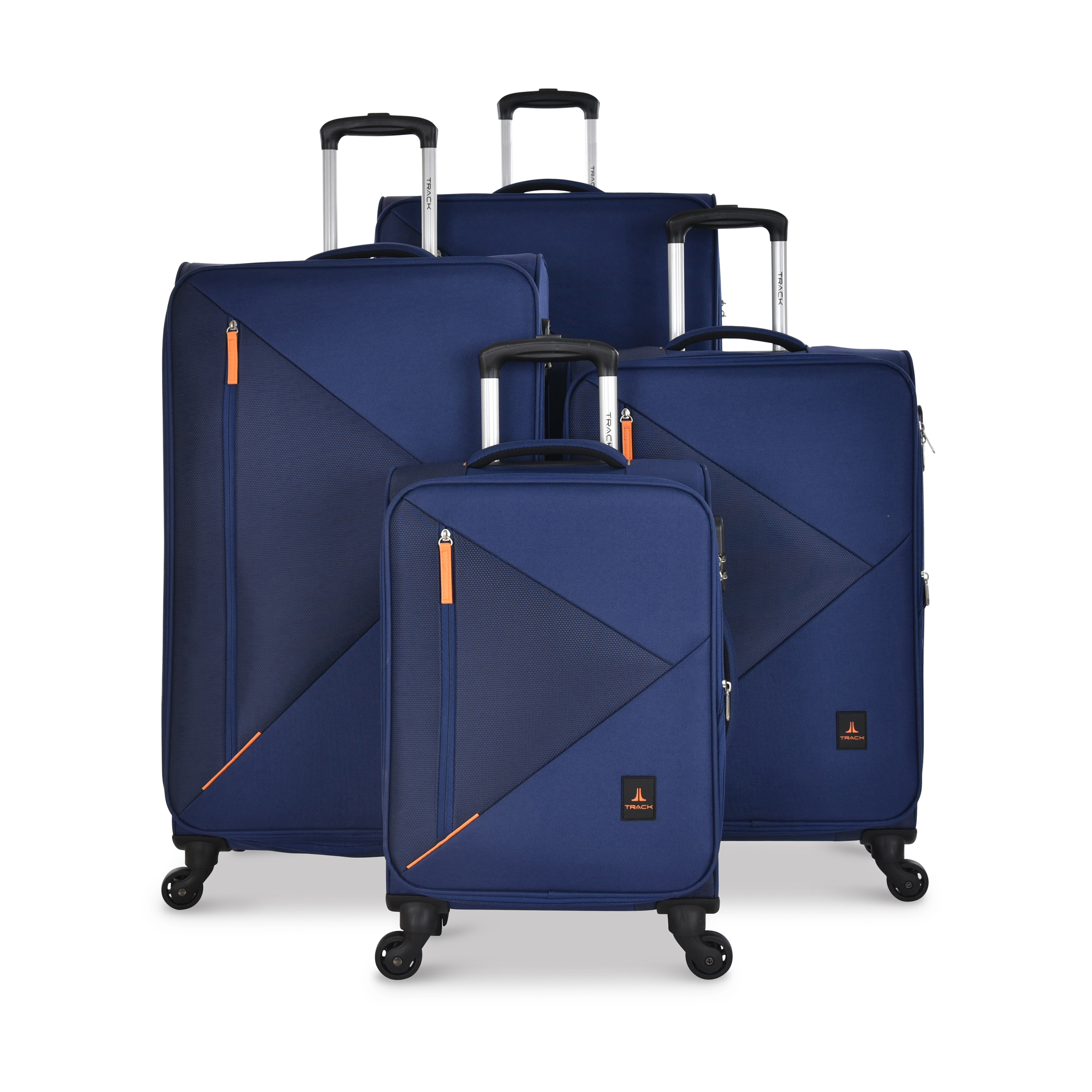 Track Luggage Set (16"/20"/24"/28"),4 Pieces,Blue
