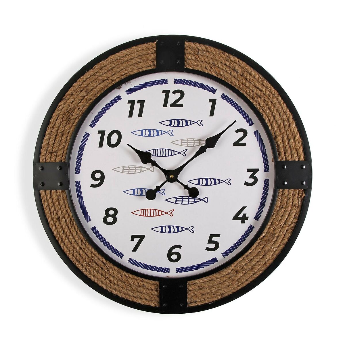 Horloge Murale Versa Poissons 2 X 60 X 60 Cm Métal