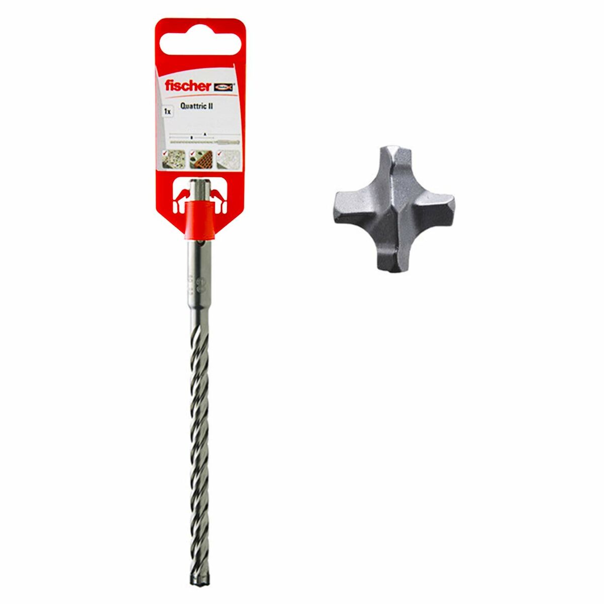 Ensemble De Forets Fischer Quattric Ii Sds Plus Acier Béton
