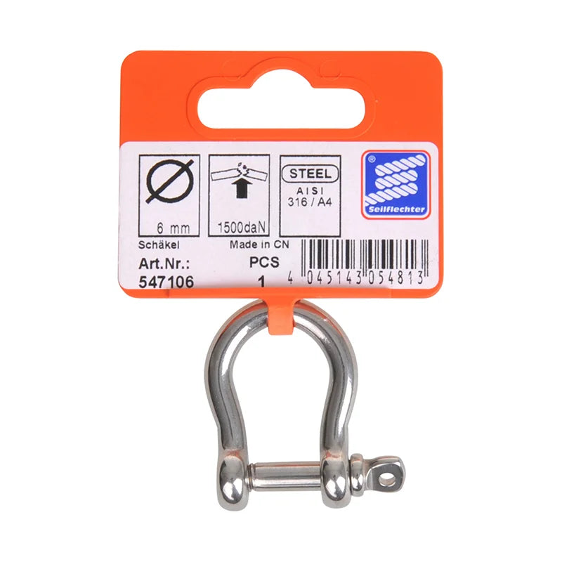 Manille Lyres 6mm, A4 Rvs Aisi 316, 1.5 Dan