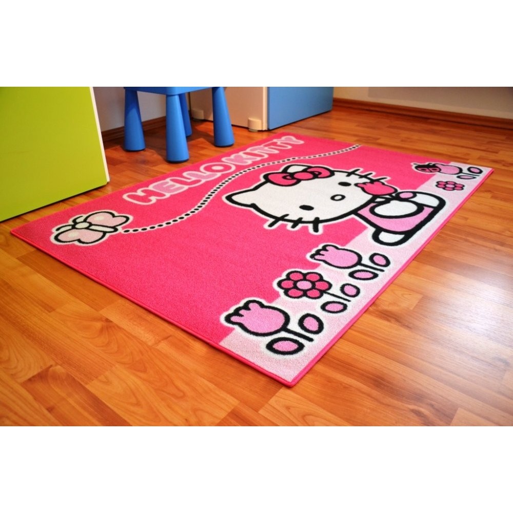 Tapis Enfant Hello Kitty 133 X 95 Cm Papillon