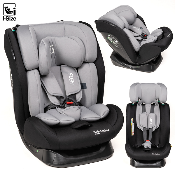 Bebelissimo  - Siège Auto I-size  - Groupe 0+/1/2/3 - (0-36kg) -  Inclinable - 40 -150cm - I-eos - Gris