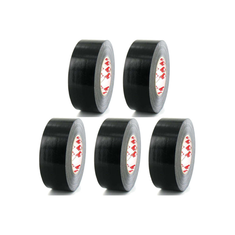 Lot De 5 Rubans Toiles Adhésives Scapa - Noir - 50mm - 3120-50-noir