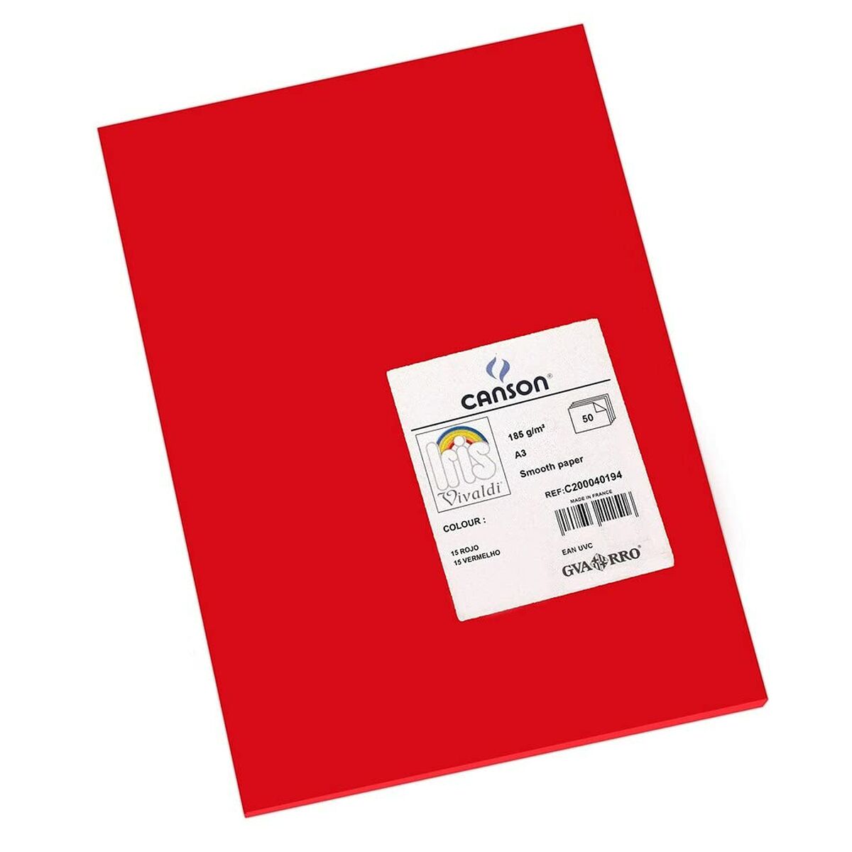 Papiers Carton Iris 29,7 X 42 Cm Rouge 185 G (50 Unités)
