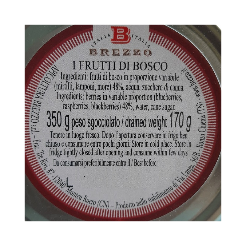 Fruits Des Bois Au Sirop 350 Gr APICOLTURA BREZZO