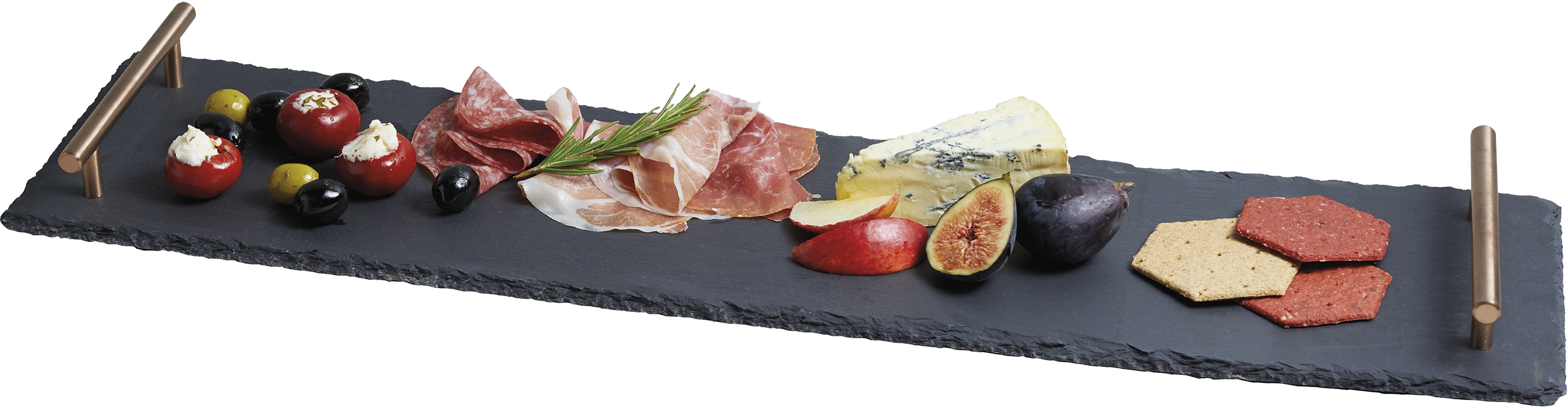 Artesà - Plateau Pour L'apéritif, Présentoir À Fromages Et Gâteaux Rectangulaire En Ardoise, 60 X 15 Cm - Ardoise