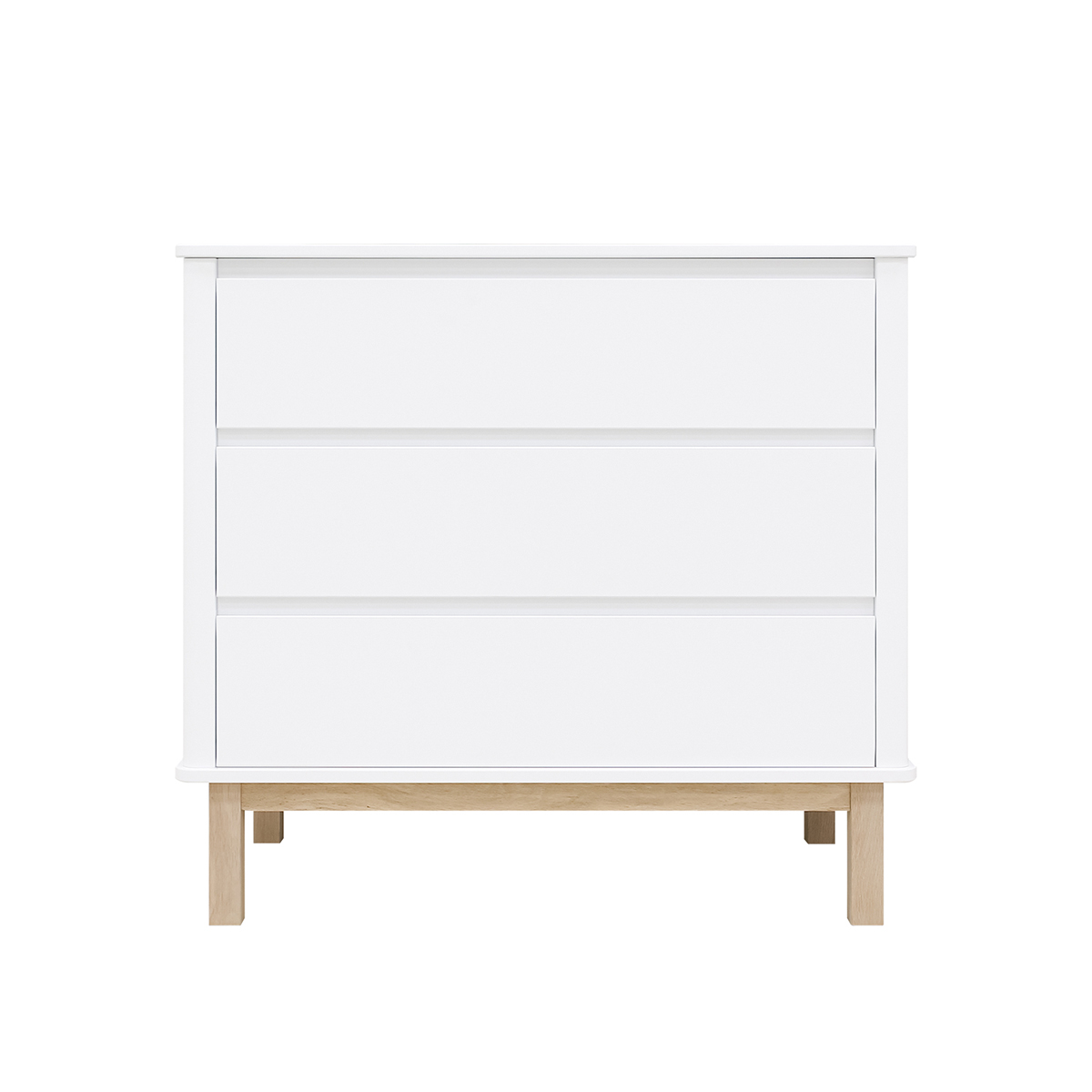 Lit Bébé 60x120 Et Commode 3 Tiroirs Mika - Blanc Et Bois