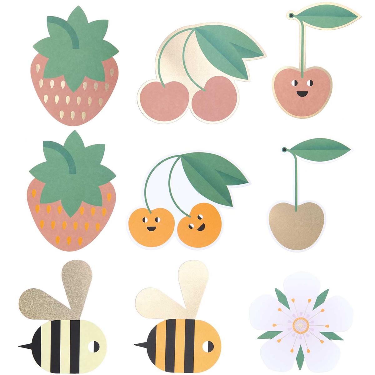 Set De Cartes Et Enveloppes - Just Bees Fruits Et Flowers