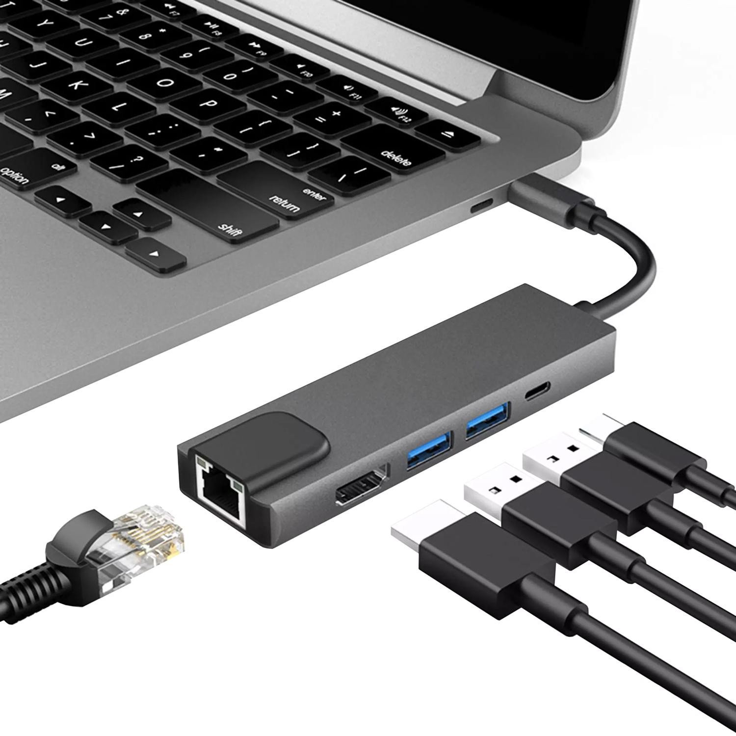 Multiport Usb-c - Hdmi, Ethernet, Usb-c, 2x Usb-3.0
