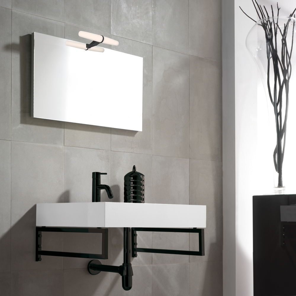 Spot Led Pour Miroir De Salle De Bain Gemini (ac 230v 50hz), Peint En Noir