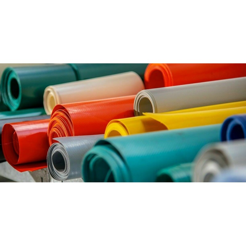 Telone PVC Arancione Altezza 250CM, 680g/m² - Taglio Mezzo Metro Lineare - Impermeabile e Resistente