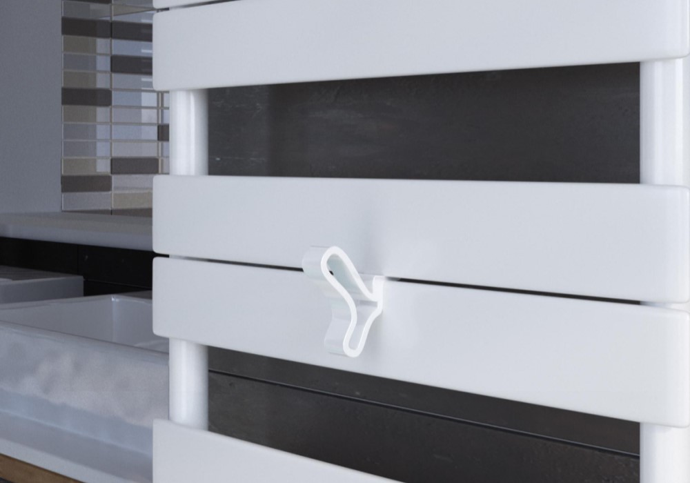 Patère Courbe Pour Sèche-serviettes À Lames Plates - Blanc
